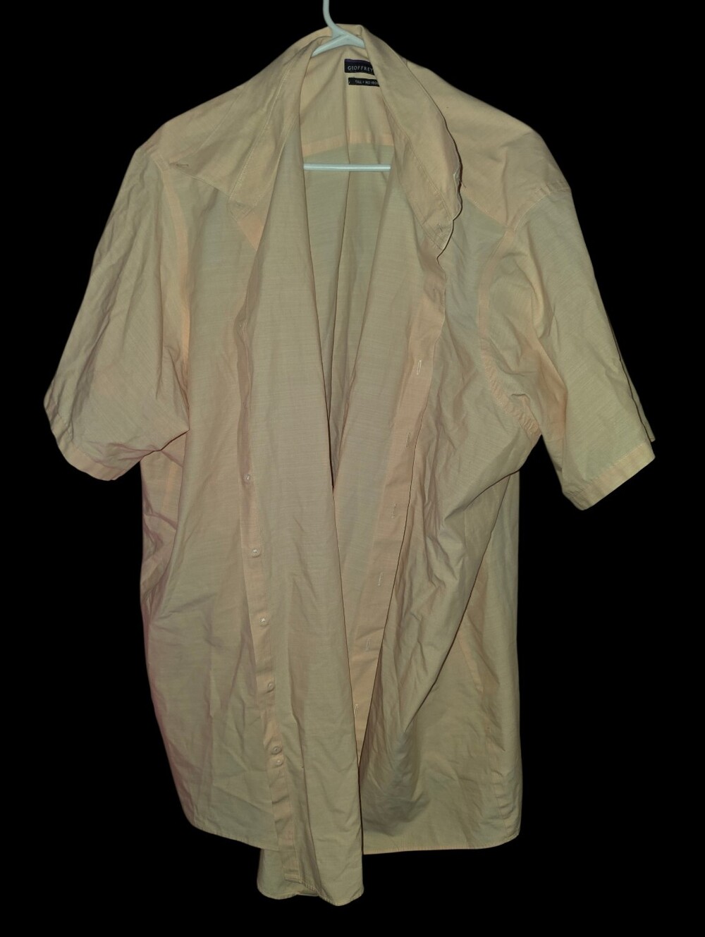 6/11/13. Mens Geoffrey Beene Light Peach Short Sleeve Button-Down Shirt
